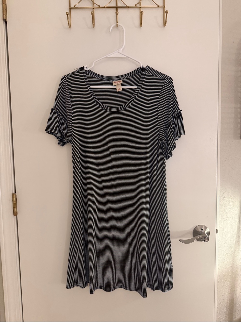 Striped crew neck dress